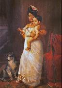 Raja Ravi Varma There Comes Papa Spain oil painting artist